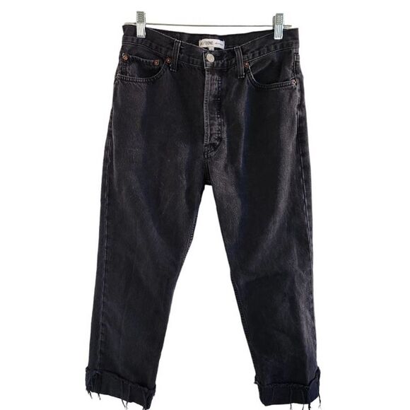RE/DONE ORIGINALS Stoned Black Straight Leg Jeans Size 27 - Picture 1 of 7